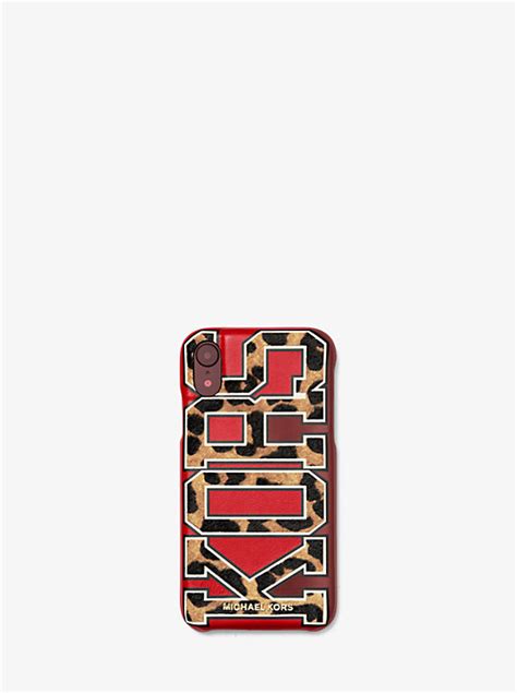 michael kors hoesje iphone xr|Logo Leather Phone Cover for iPhone XR .